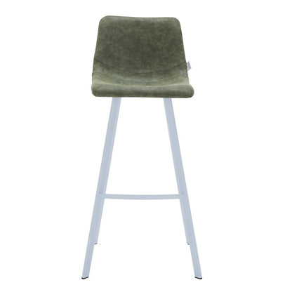 Elland - Bar stool - Olive Green- White Base Set of 2