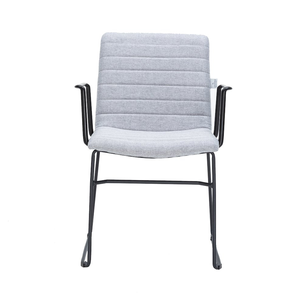 Zylar Series Office Guest Arm Chair in Grey Fabric
