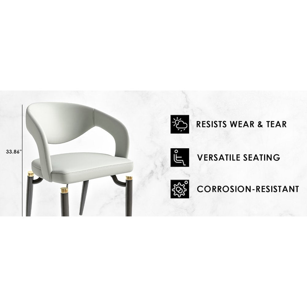 Entice Collection Modern Dining Chair in Grey