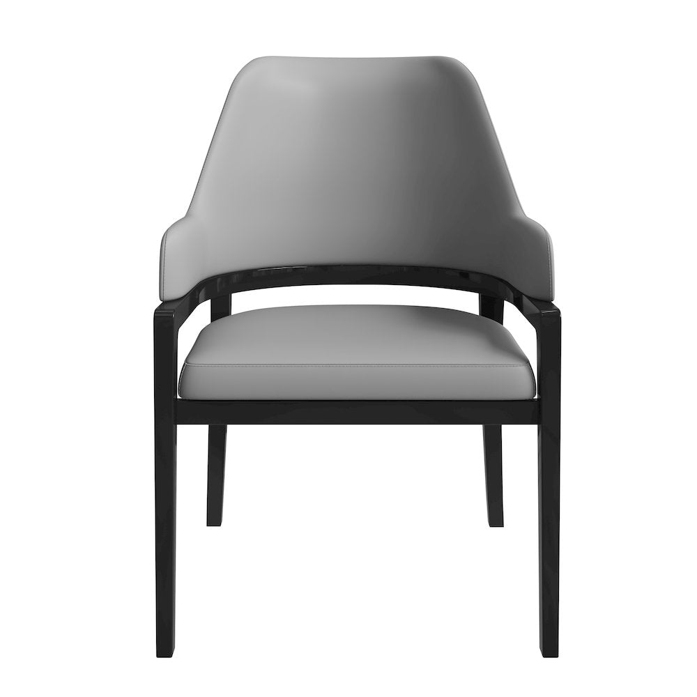Ethora Collection Modern Wooden Dining Chair in Grey Set of 2
