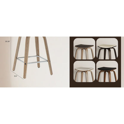 Wooden Counter Stool in Light Grey