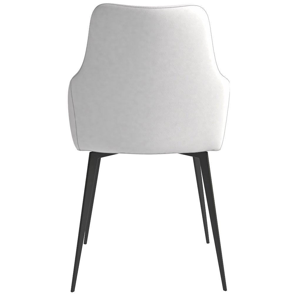 Sonnet Series Modern Dining Chair in Coconut White Fabric - Set of 2