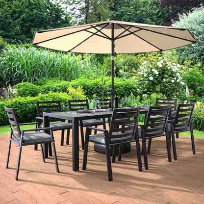Chelsea Modern Patio Dining Armchair in Aluminum with Removable Cushions