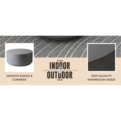 Terra Collection Fiberglass Outdoor Coffee Table In Grey