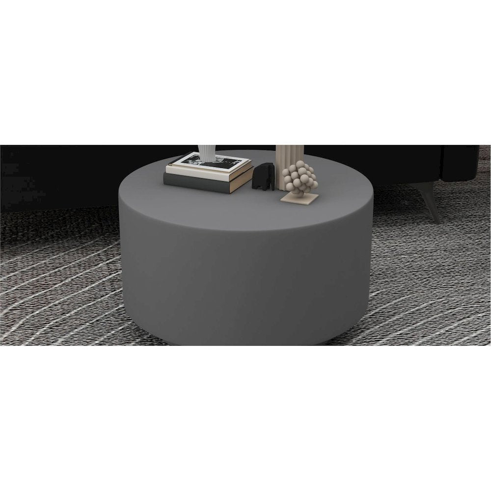Terra Collection Fiberglass Outdoor Coffee Table In Grey