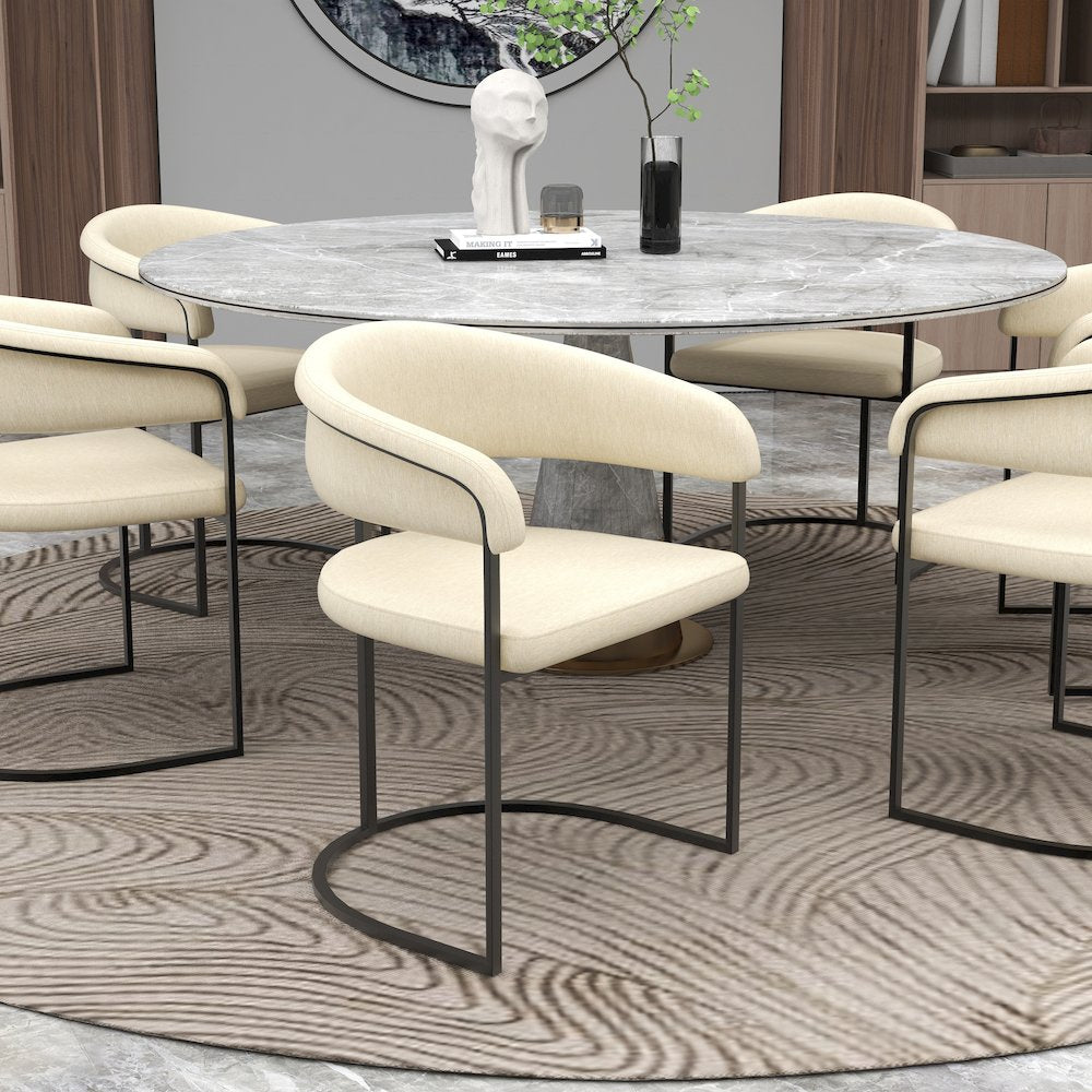 Aero Collection Modern Dining Chair in Oatmeal