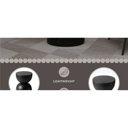 Sage Collection Fiberglass Outdoor Side Table in Black