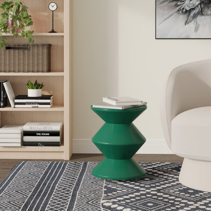 Aura Modern Plastic Side End Table, Indoor/Outdoor Use, Green