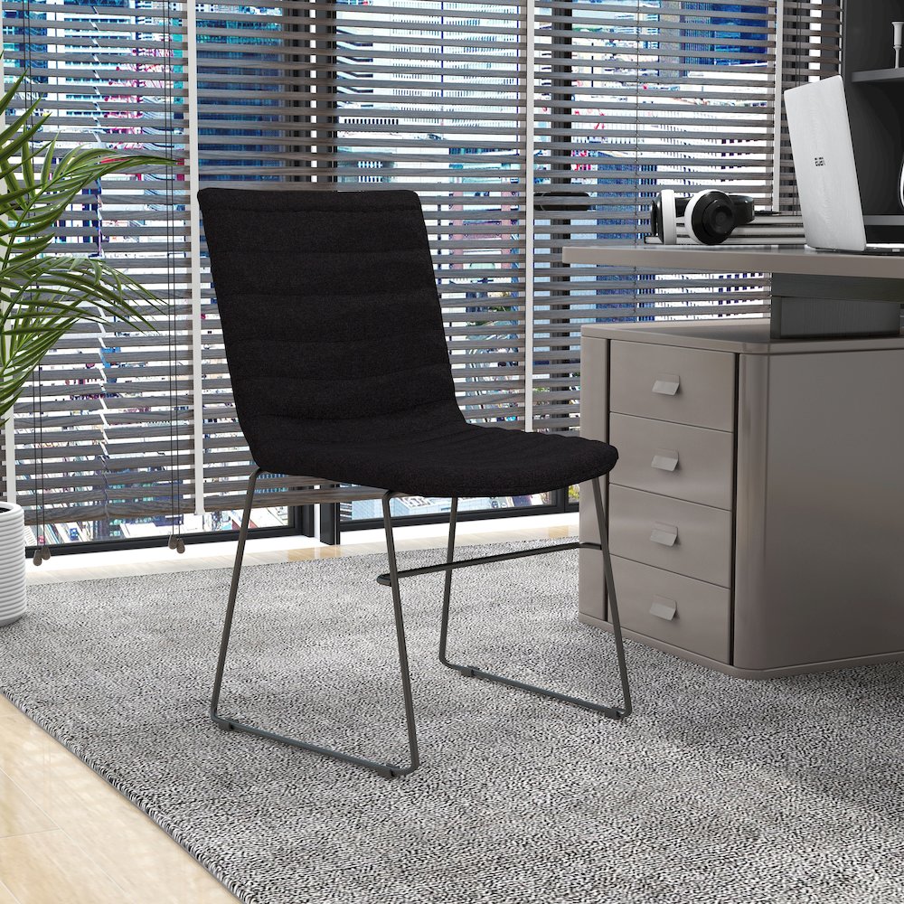 Zylar Series Office Guest Chair in Brown Fabric