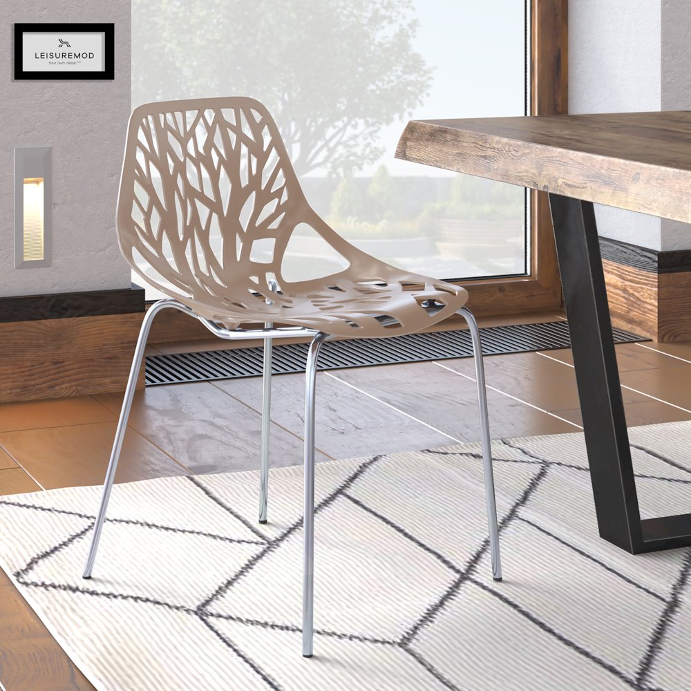 Modern Asbury Dining Chair w/ Chromed Legs