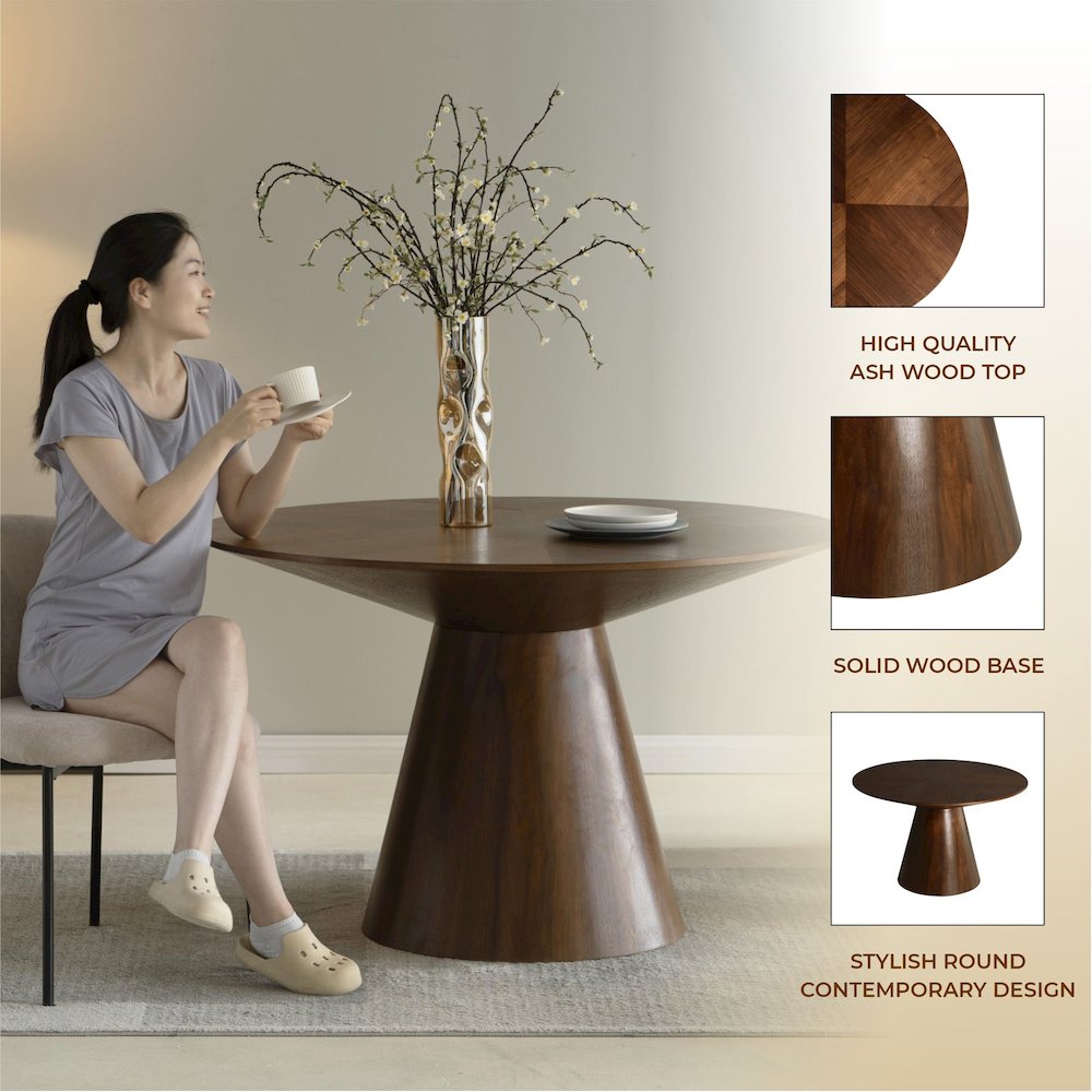 Fynix Collection Modern Dining Table In walnut