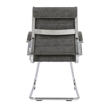 Benmar Home Leather Guest Office Chair in Charcoal
