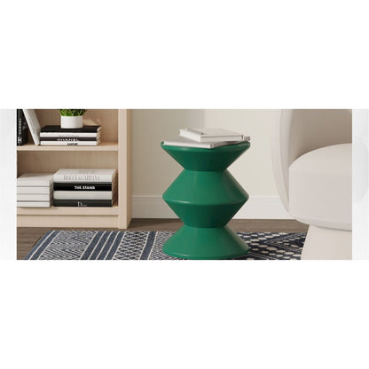 Aura Modern Plastic Side End Table, Indoor/Outdoor Use, Green