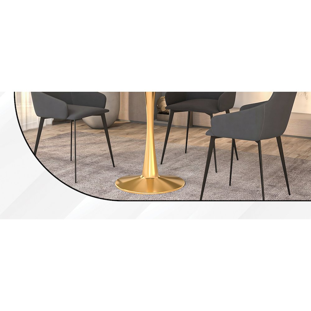 Bristol 27" round dining table Gold Base With White Top