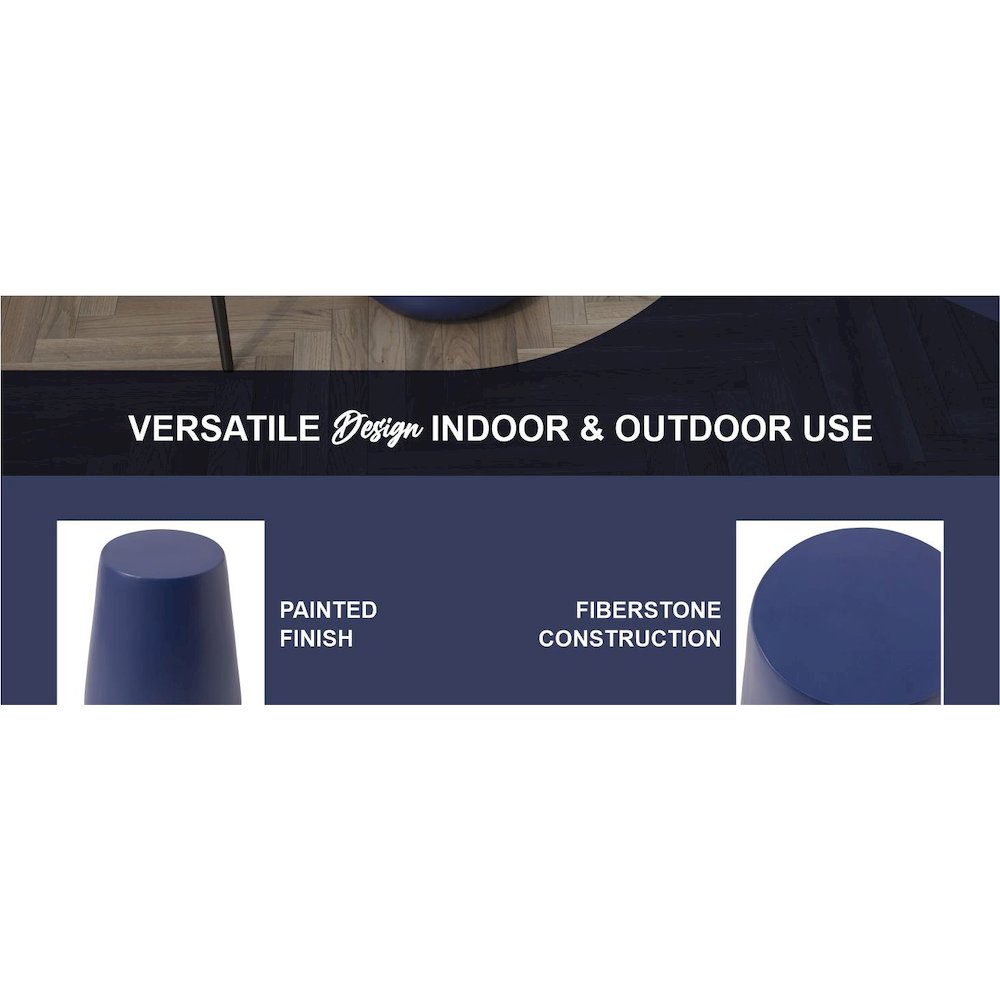 Modern Side End Table Glint Series In Saphire Blue