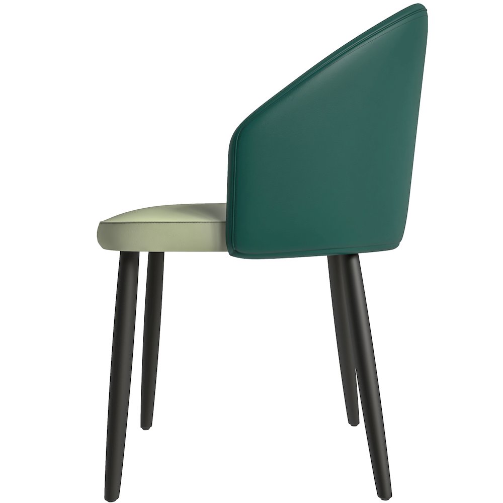 Paradiso Collection Modern Dining Seat in Green, with Light Grey Set of 2
