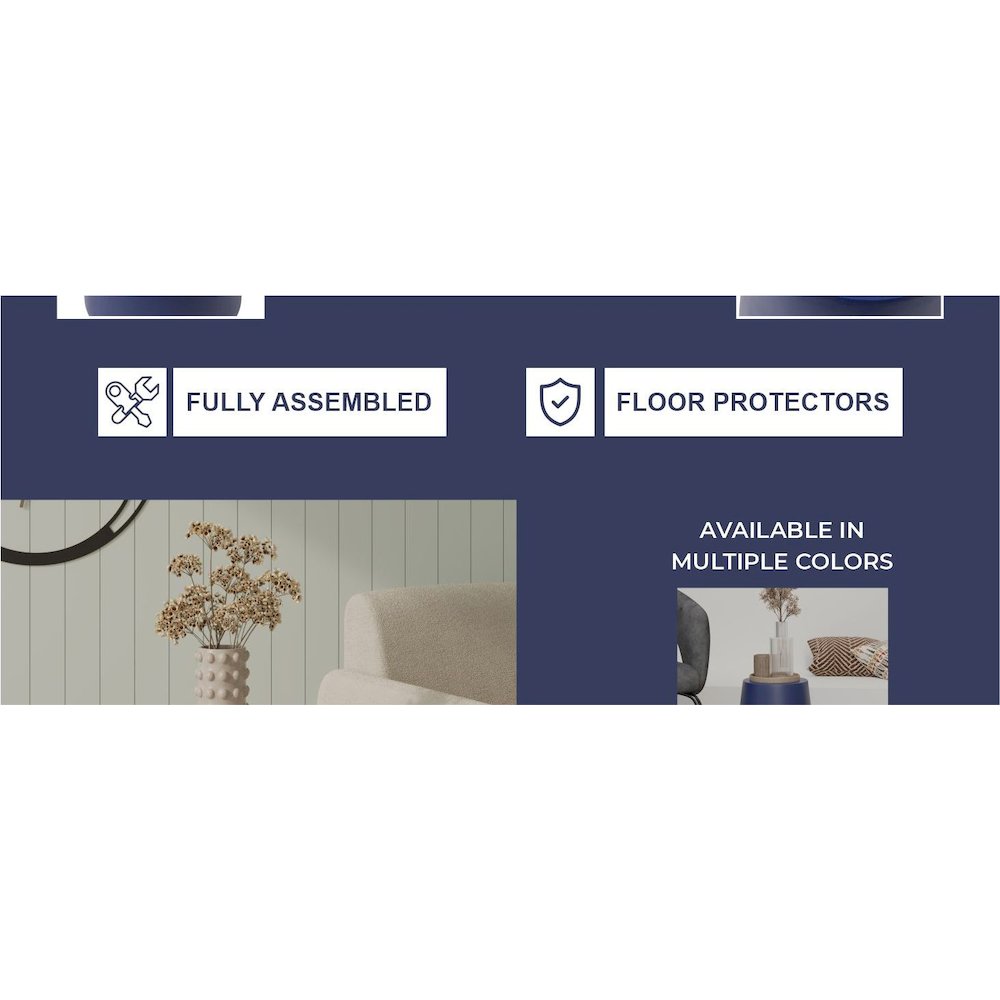 Modern Side End Table Glint Series In Saphire Blue