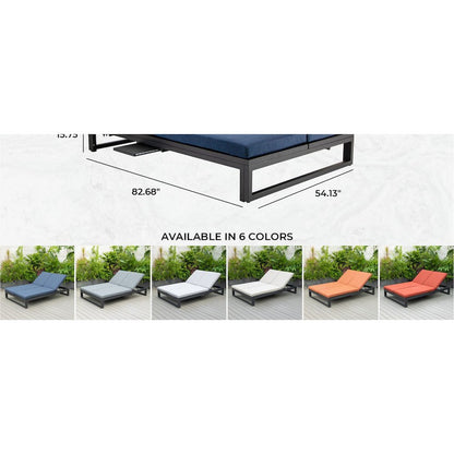 Chelsea Convertible Lounge Reclining Double Chaise With Cushions