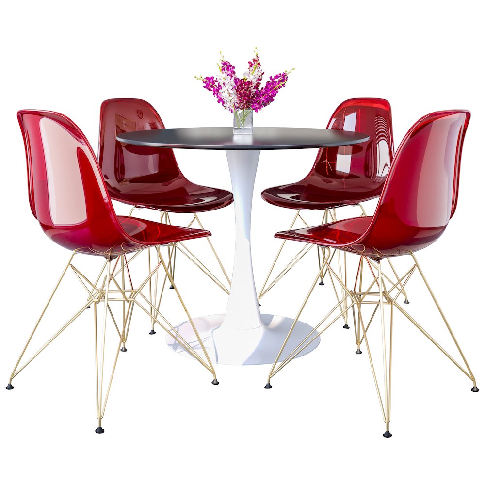 5-Piece Dining Set with 35" Round Dining Table
