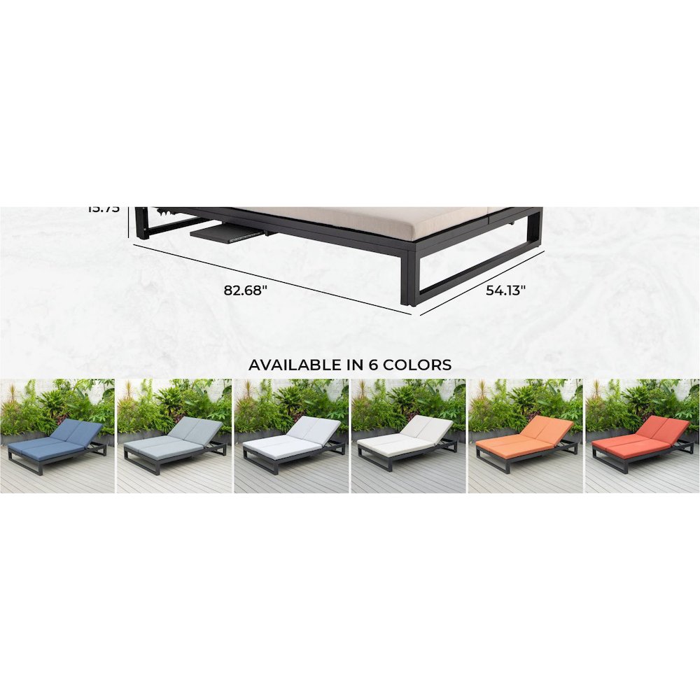 Chelsea Convertible Lounge Reclining Double Chaise With Cushions