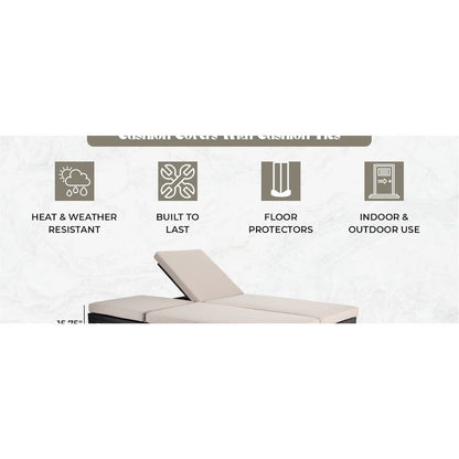 Chelsea Convertible Lounge Reclining Double Chaise With Cushions