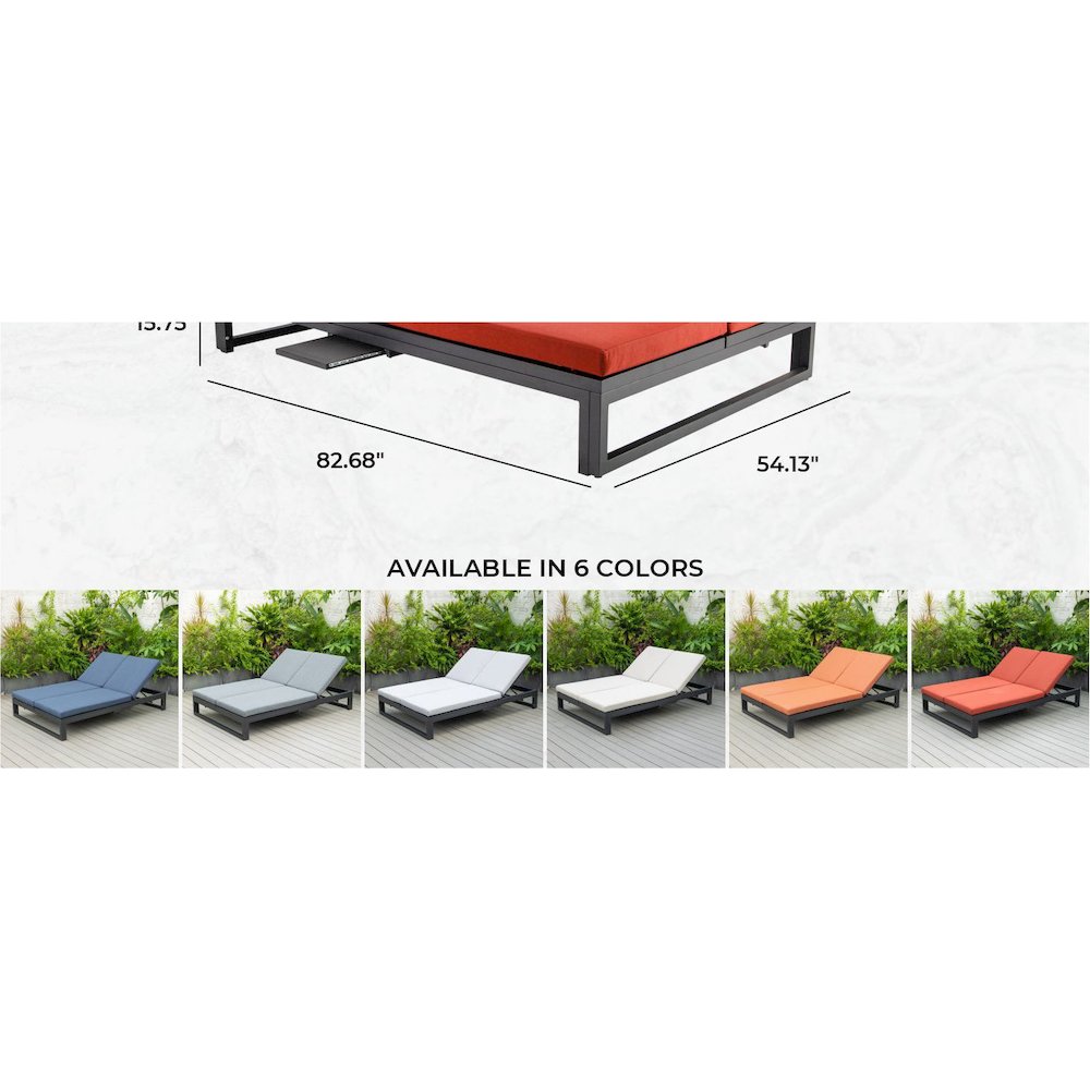 Chelsea Convertible Lounge Reclining Double Chaise With Cushions