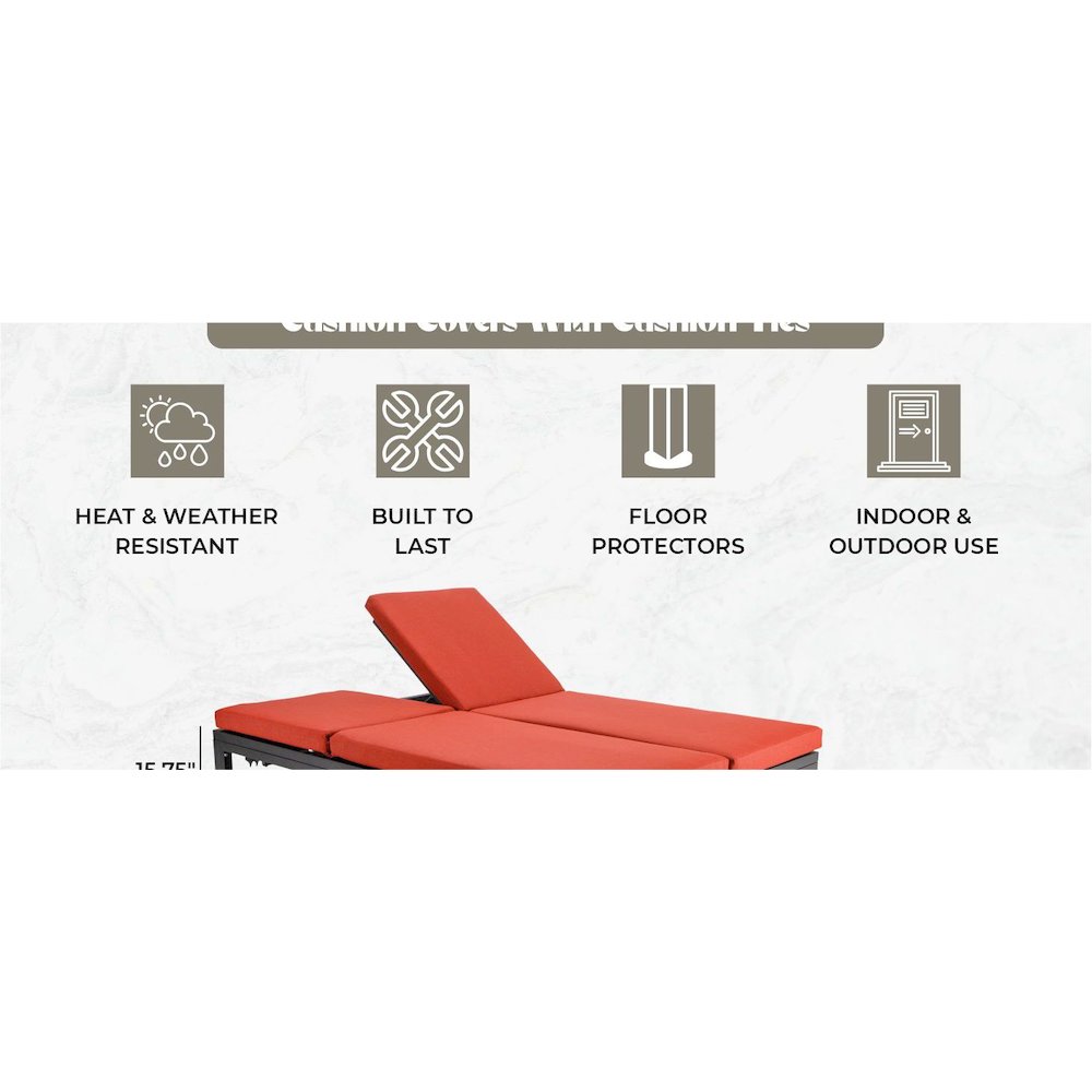 Chelsea Convertible Lounge Reclining Double Chaise With Cushions