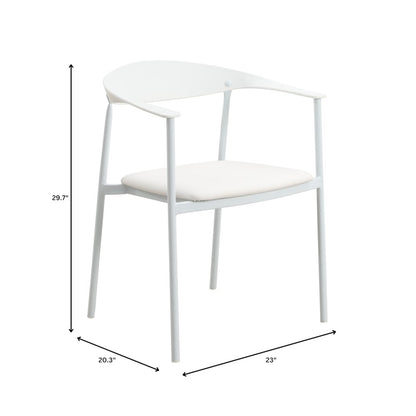 Kora Collection Modern Dining Chair in White - Set of 2
