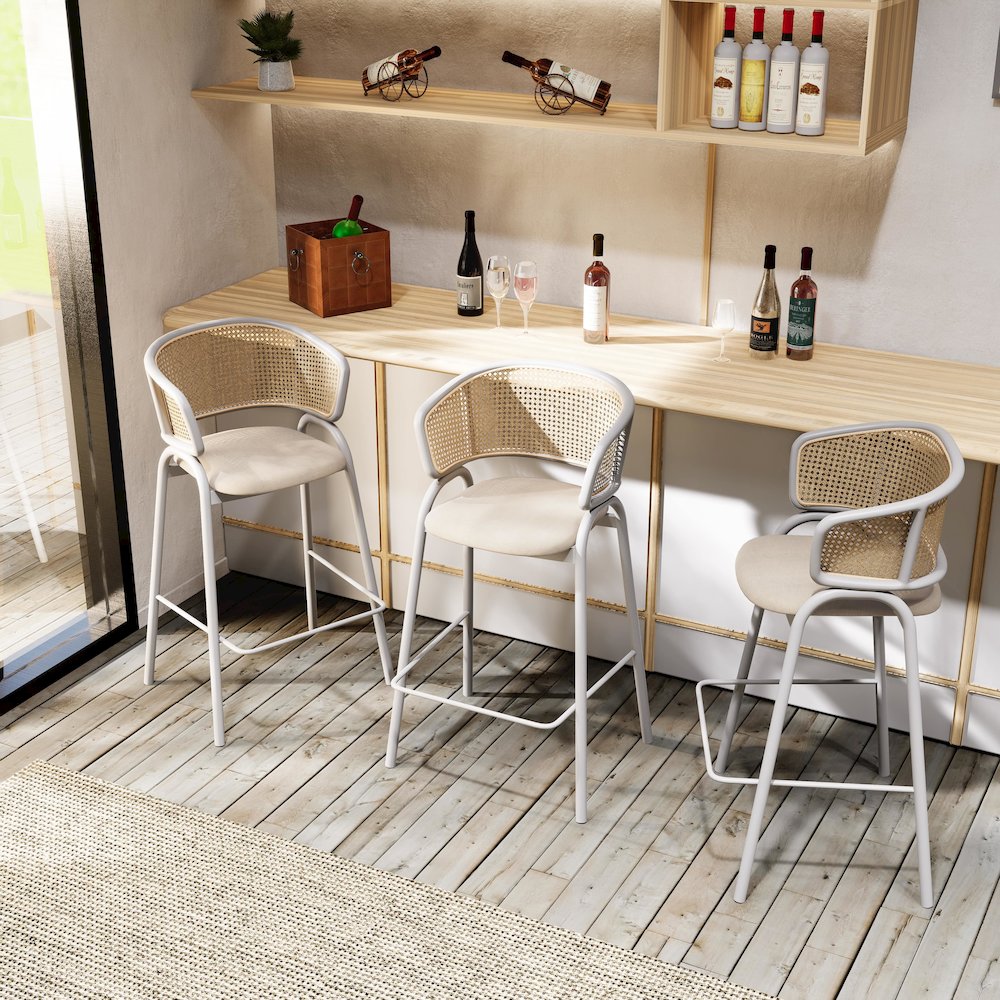 Ervilla Wicker Bar Stool Set of 2