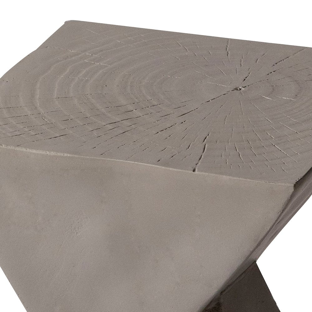 Glint Collection Fiberglass Outdoor Side Table in Grey