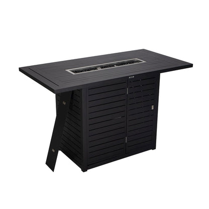 Chelsea Collection Aluminum Outdoor Dining Set in black with Beige Cushions