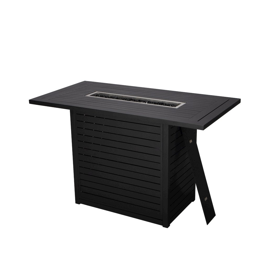 Chelsea Collection Aluminum Outdoor Dining Set in black with Beige Cushions