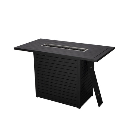 Chelsea Collection Aluminum Outdoor Dining Set in black with Beige Cushions