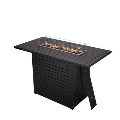 Chelsea Collection Aluminum Outdoor Dining Set in black with Beige Cushions