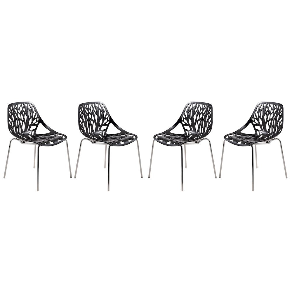 Modern Asbury Dining Chair w/ Chromed Legs