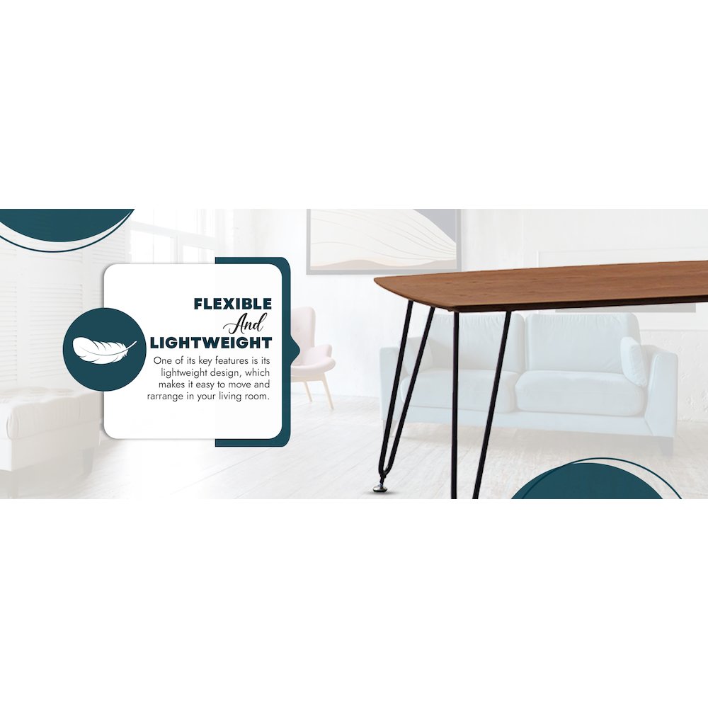 Elmwood Modern Wood Top Coffee Table With Iron Base