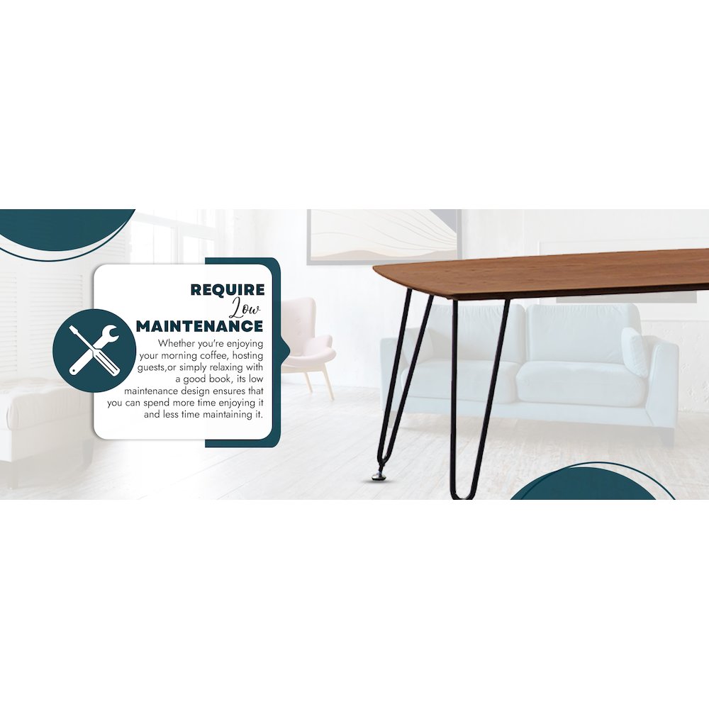 Elmwood Modern Wood Top Coffee Table With Iron Base