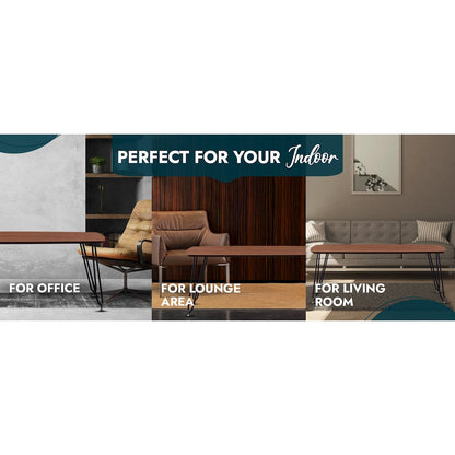 Elmwood Modern Wood Top Coffee Table With Iron Base