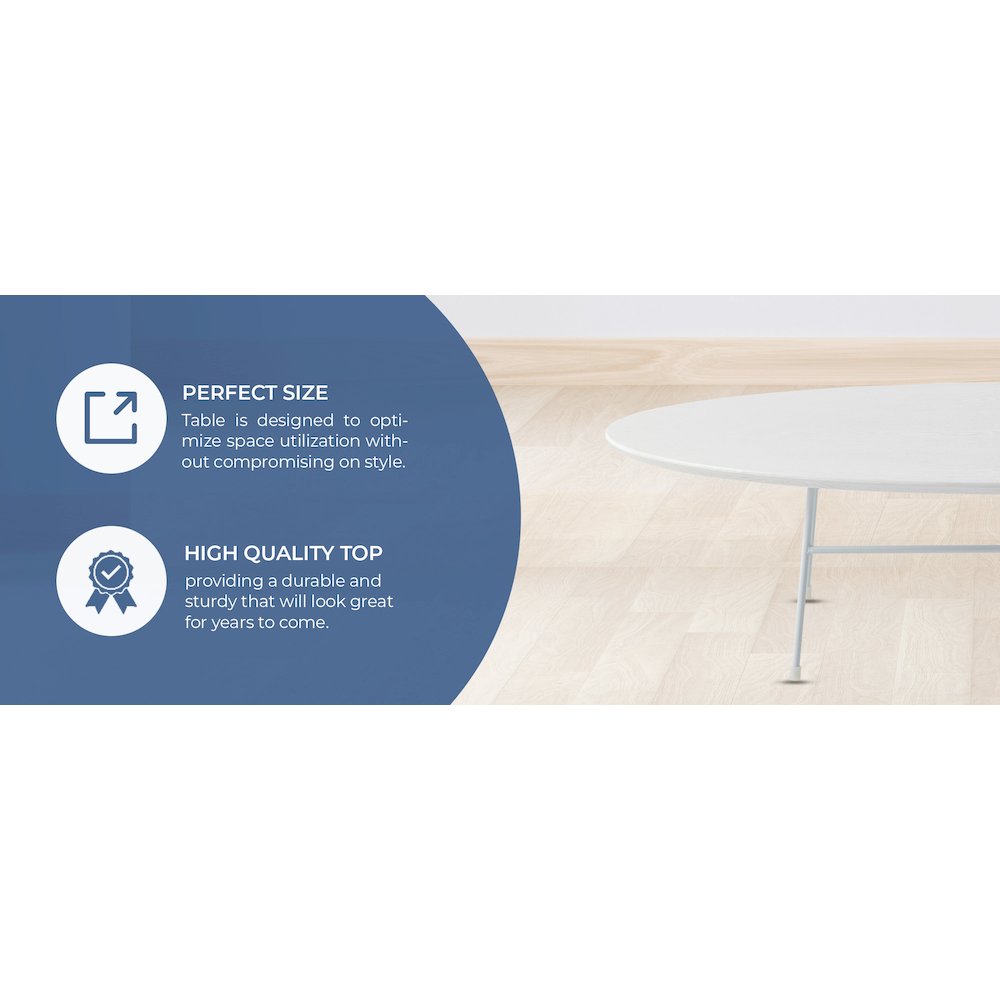 Rossmore Oval Coffee Table in White