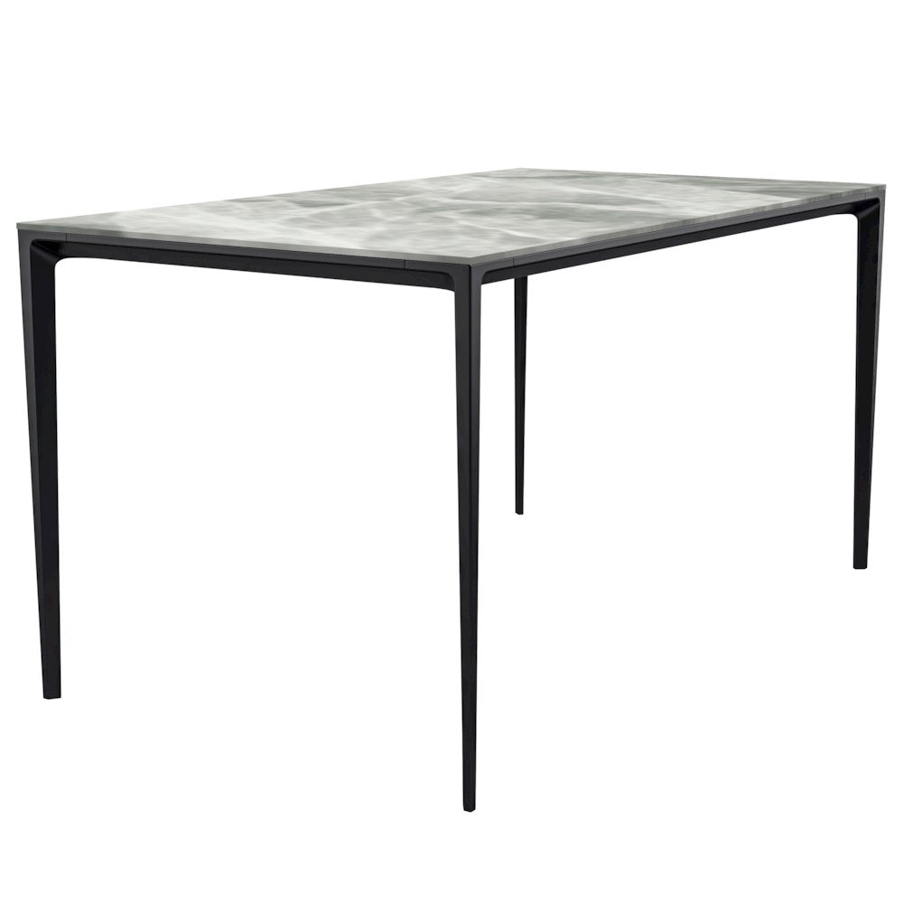 Avo Series Modern Dining Table Black Base, With 55 Light Grey Sintered Stone Top