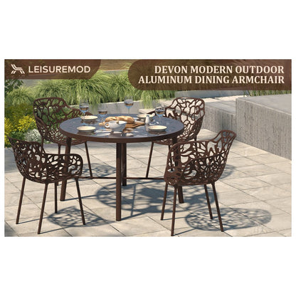 Modern Devon Aluminum Armchair, Set of 2