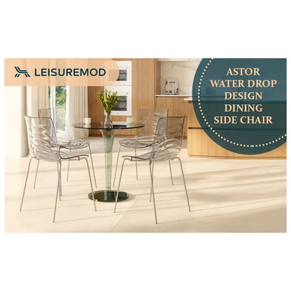 Astor Water Ripple Design Dining Chair Set of 2