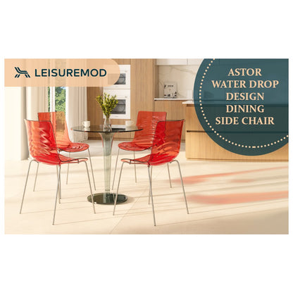 Astor Water Ripple Design Dining Chair Set of 2
