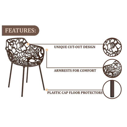 Modern Devon Aluminum Armchair, Set of 2