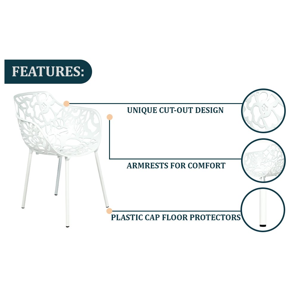 Modern Devon Aluminum Armchair, Set of 2
