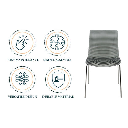 Astor Water Ripple Design Dining Chair Set of 2