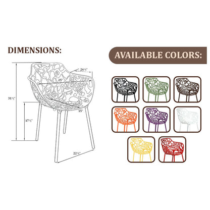 Modern Devon Aluminum Armchair, Set of 2