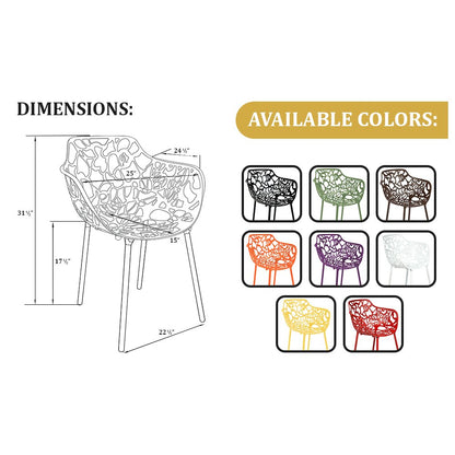 Modern Devon Aluminum Armchair, Set of 2