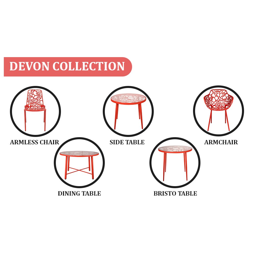 Modern Devon Aluminum Armchair, Set of 2