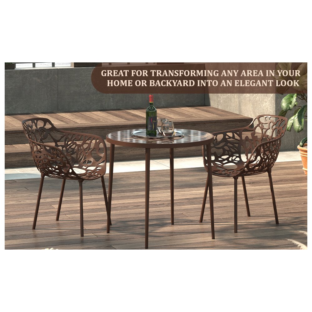 Modern Devon Aluminum Armchair, Set of 2
